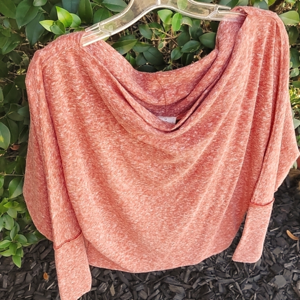 New! Heathered cotton free people Top Burnt orange - Picture 2 of 7